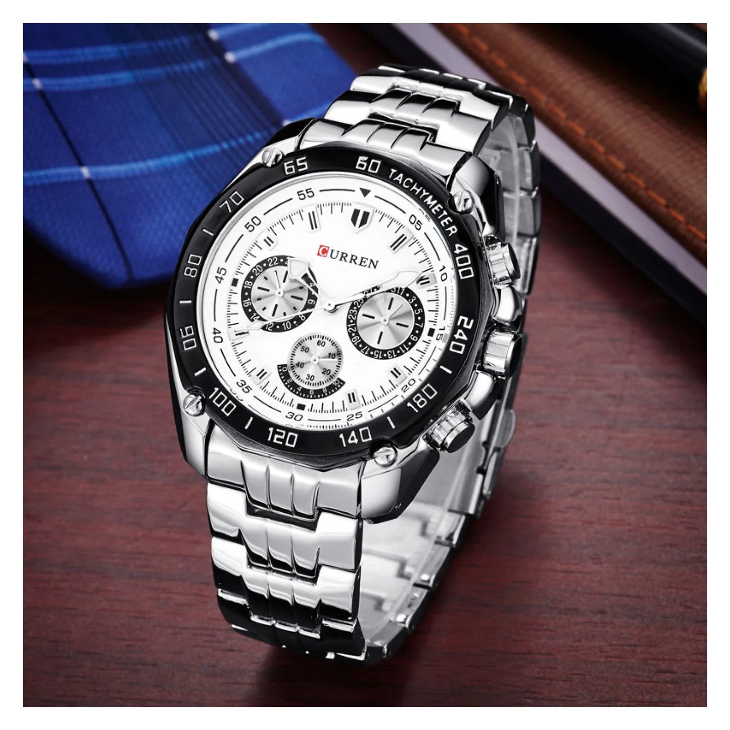 RELOJ CURREN PARA HOMBRE - 8077 PLATADO B