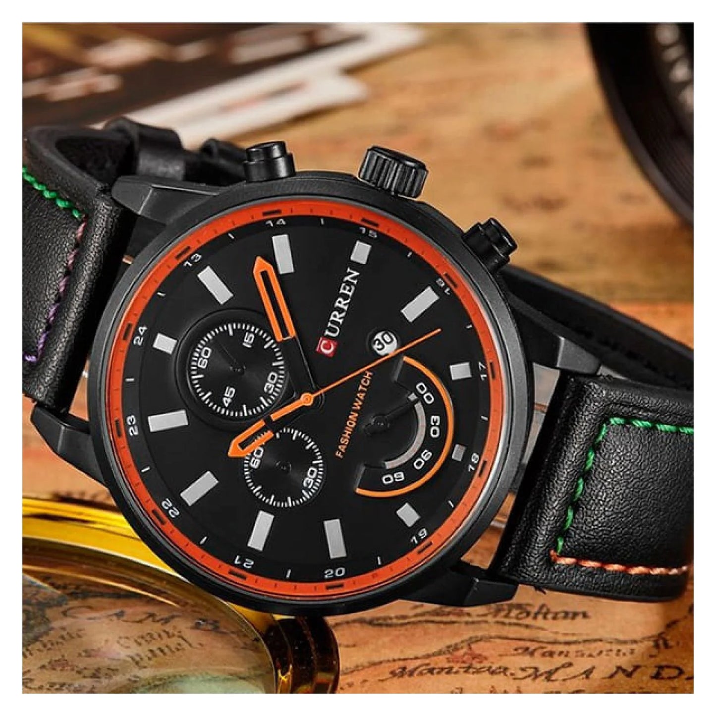 RELOJ CURREN PARA HOMBRE - 8217 CUERO NARANJA