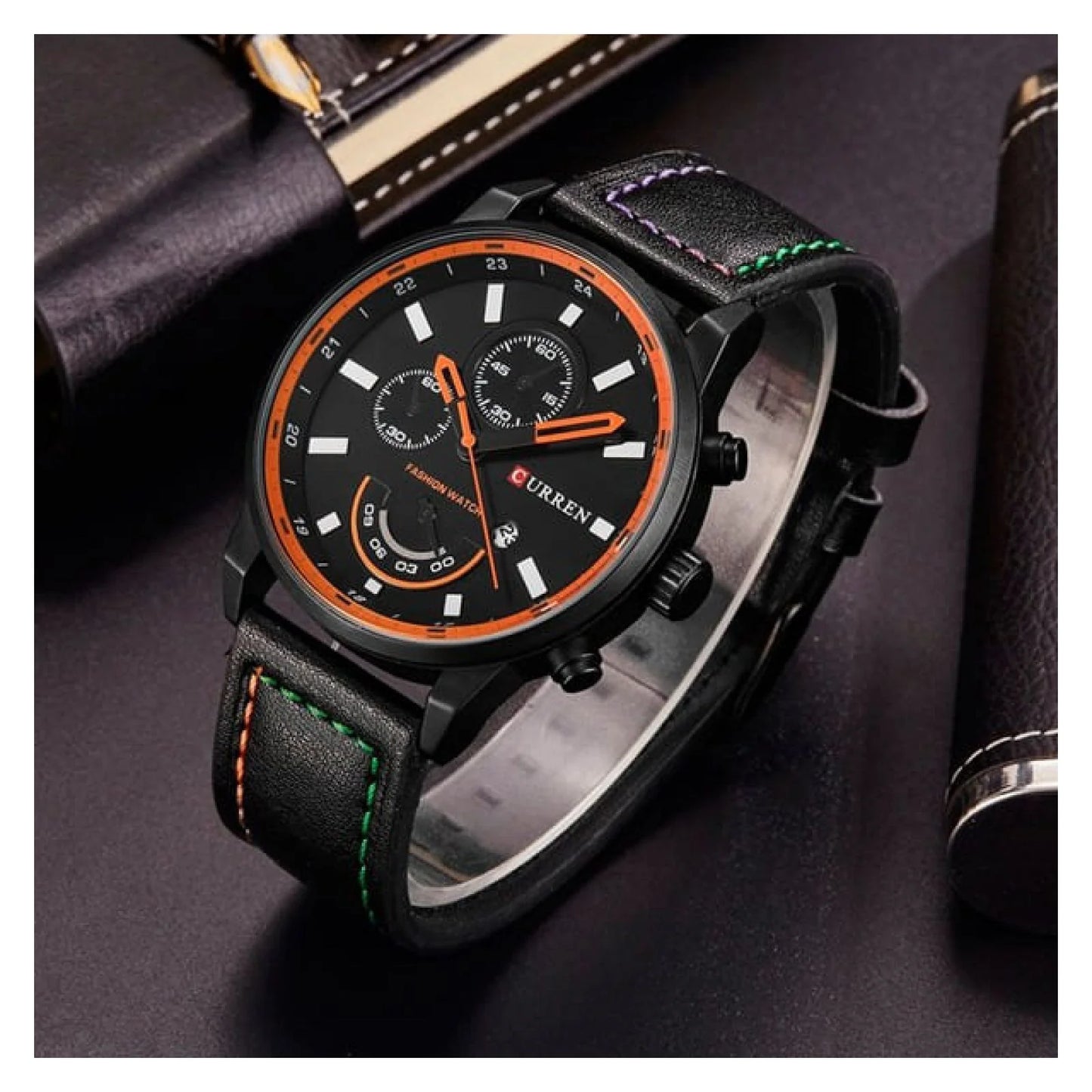 RELOJ CURREN PARA HOMBRE - 8217 CUERO NARANJA