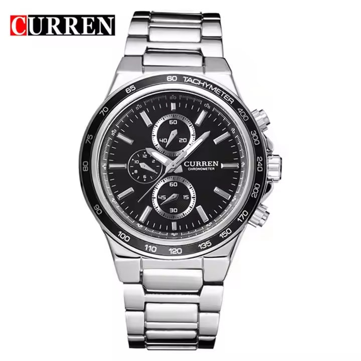 RELOJ CURREN PARA HOMBRE - 8011 PLATEADO NEGRO