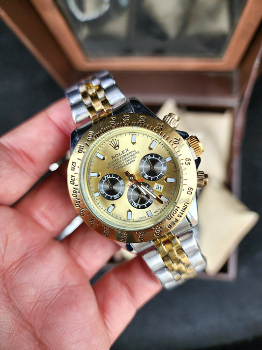 RELOJ ROLEX PARA HOMBRE - RX 03 - BICOLOR FONDO DORADO